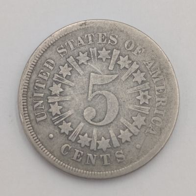 USA 1867 Five cent Rays