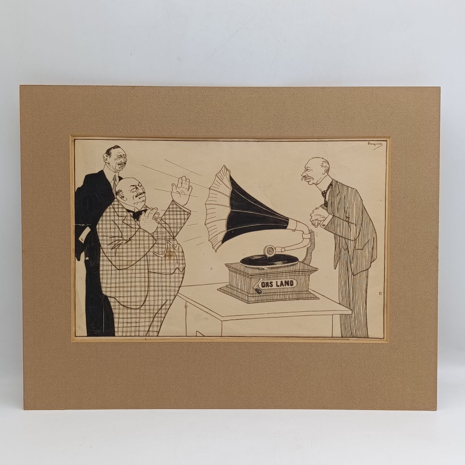 Original Cartoon Sketch of the Anti-Nasionale Lied by DC Boonzaier
