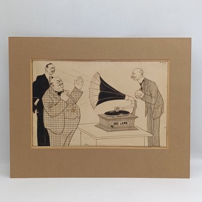 Original Cartoon Sketch of the Anti-Nasionale Lied by DC Boonzaier
