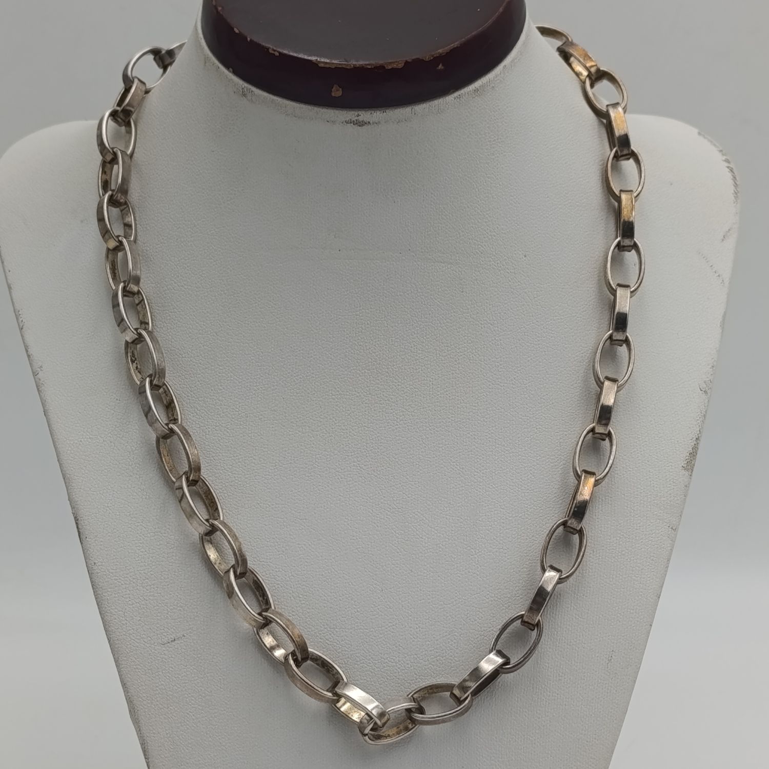 Vintage Sterling Silver necklace with large links - weighs 48,2g - length 45cm