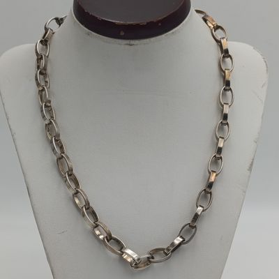 Vintage Sterling Silver necklace with large links - weighs 48,2g - length 45cm