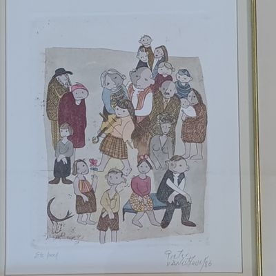 Original Pieter van der Westhuizen etching proof in frame