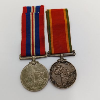 Pair of WW2 medals issued to 193106 W.F Pretorius
