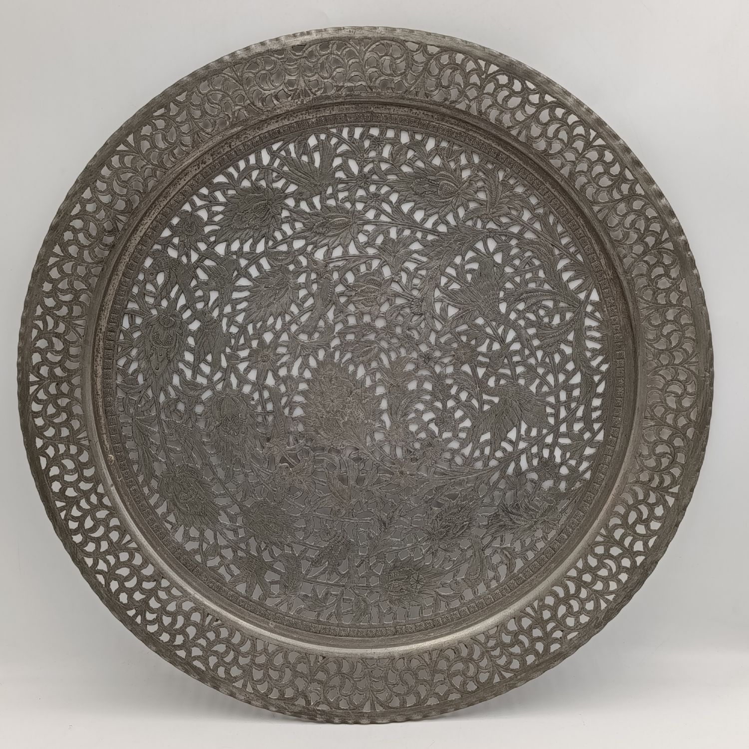Antique silverplated copper tray