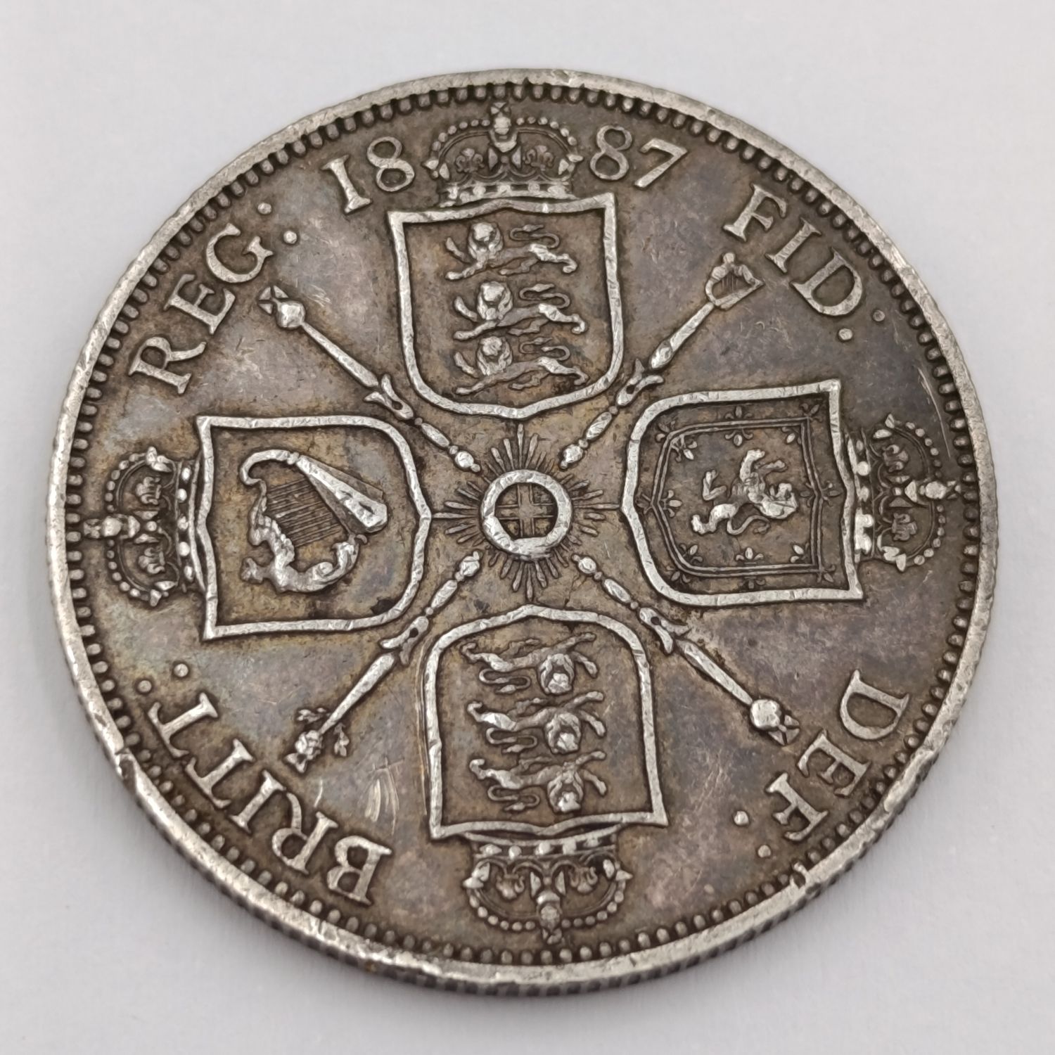 1887 Great Britain silver 2 Shilling florin - beautiful coin