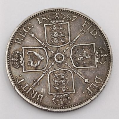 1887 Great Britain silver 2 Shilling florin - beautiful coin