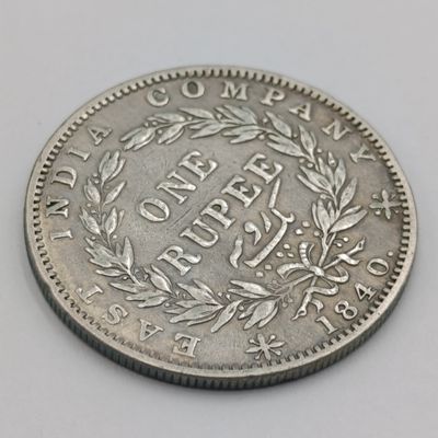British India Rupee 1840 silver 35 berries