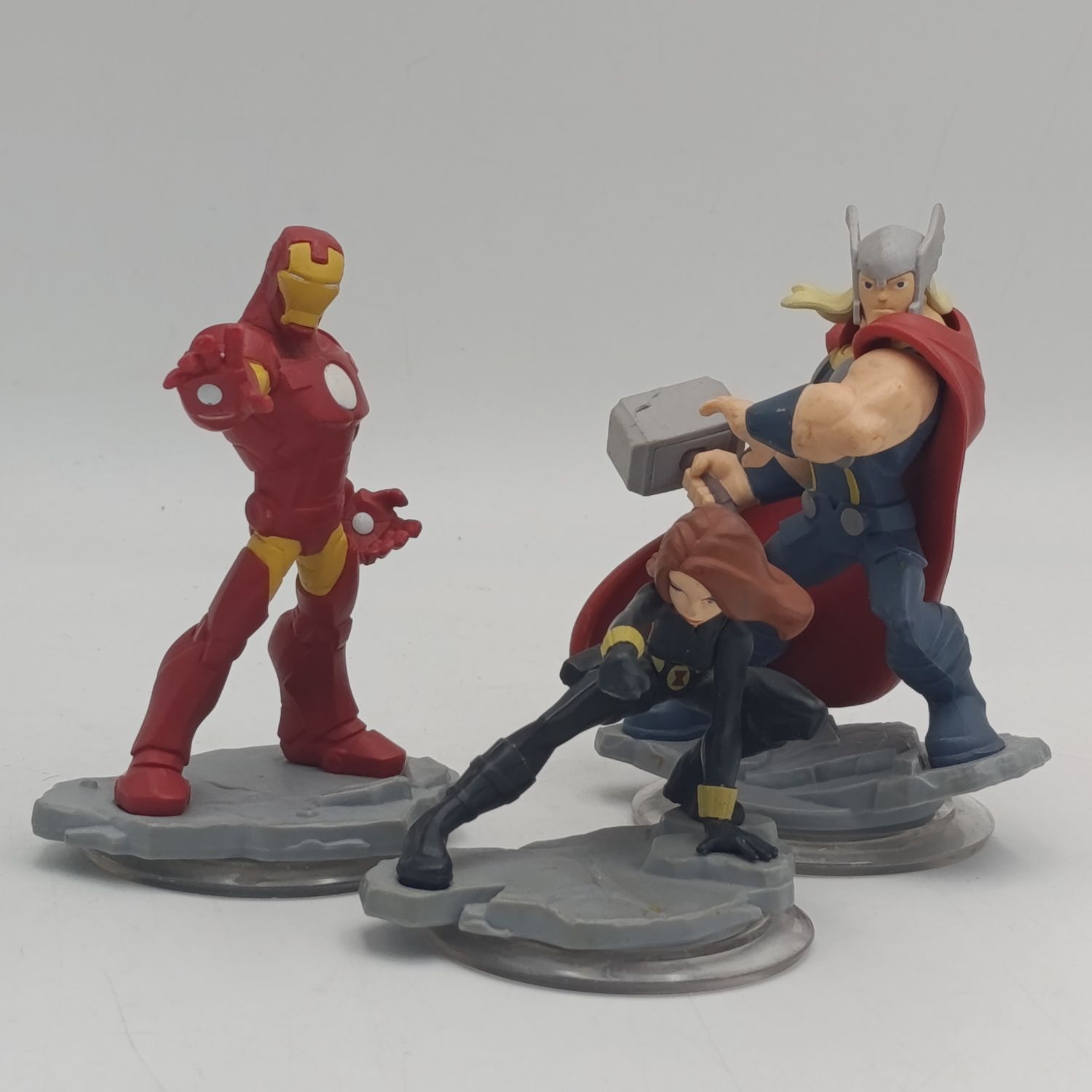 Lot of 3 Disney Infinity action figures - Iron Man, Thor and Black Widow
