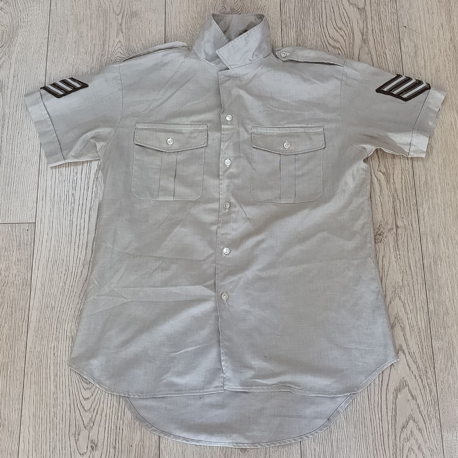SADF Step-outs Short Sleeve Shirt with Sergeant ranks - Size Large