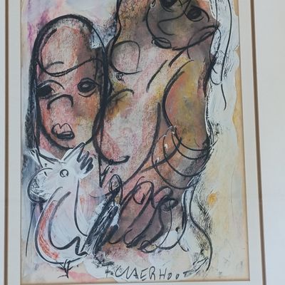 Original Frans Claerhout painting in frame - 61.5cm x 48.5cm