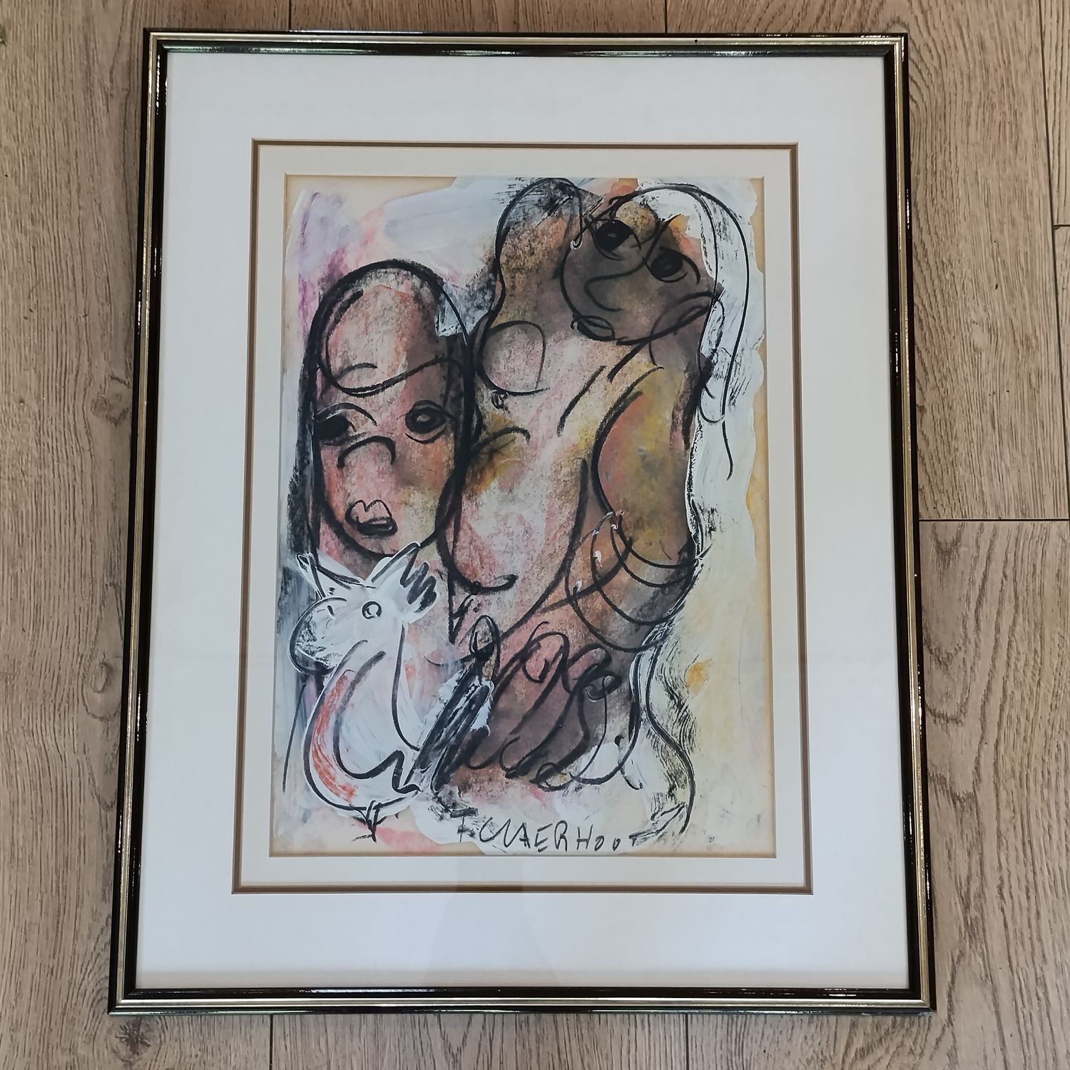 Original Frans Claerhout painting in frame - 61.5cm x 48.5cm