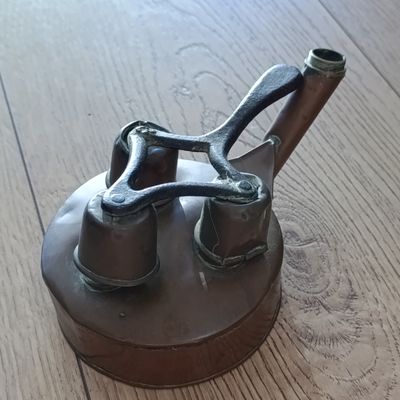 Antique unusual copper oil burner