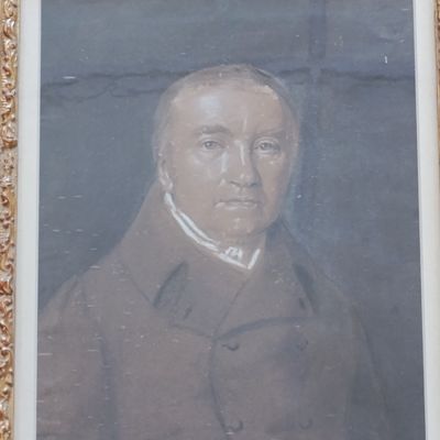 Antique Pastel painting by unknown artist in beautiful frame