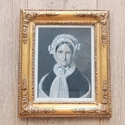 Antique pastel painting by unknown Artist in beautiful frame