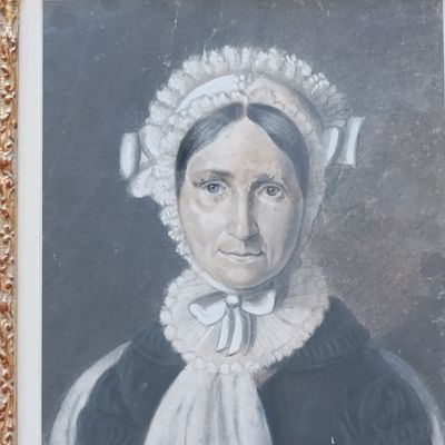 Antique pastel painting by unknown Artist in beautiful frame