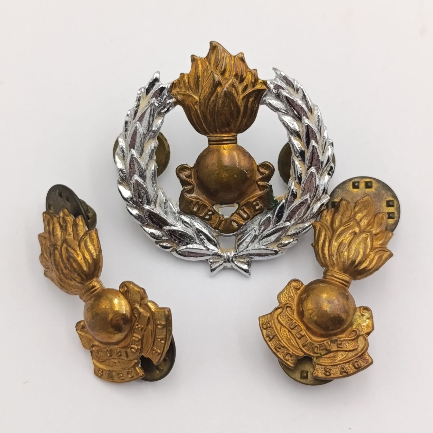 Set of SADF Engineers Cap and collar badges