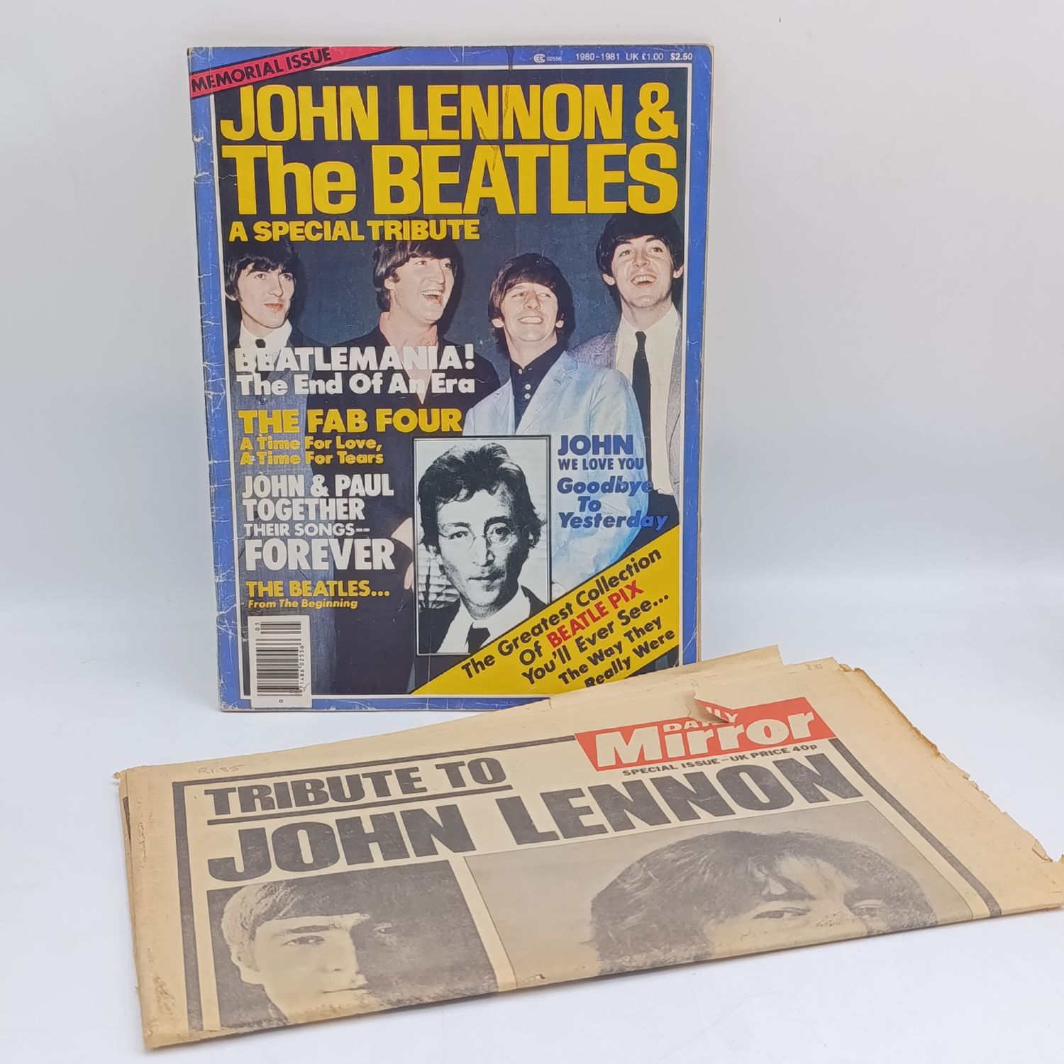 John Lennon Tribute - Daily Mirror special issue 1981 plus  Special 1981 memorial issue