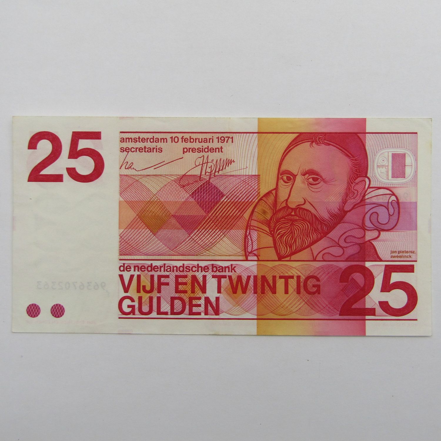 Netherland 25 Gulden banknote 1971 - AU