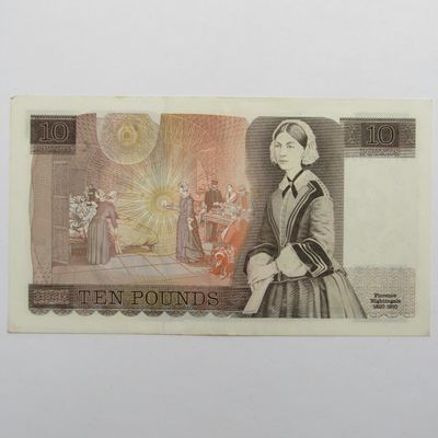 B77 Bank of England 1970's Ten Pounds - signed Page - some creases but excellent