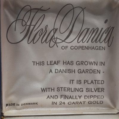 Flora Danica Danish silver &amp; gold leaf in original box