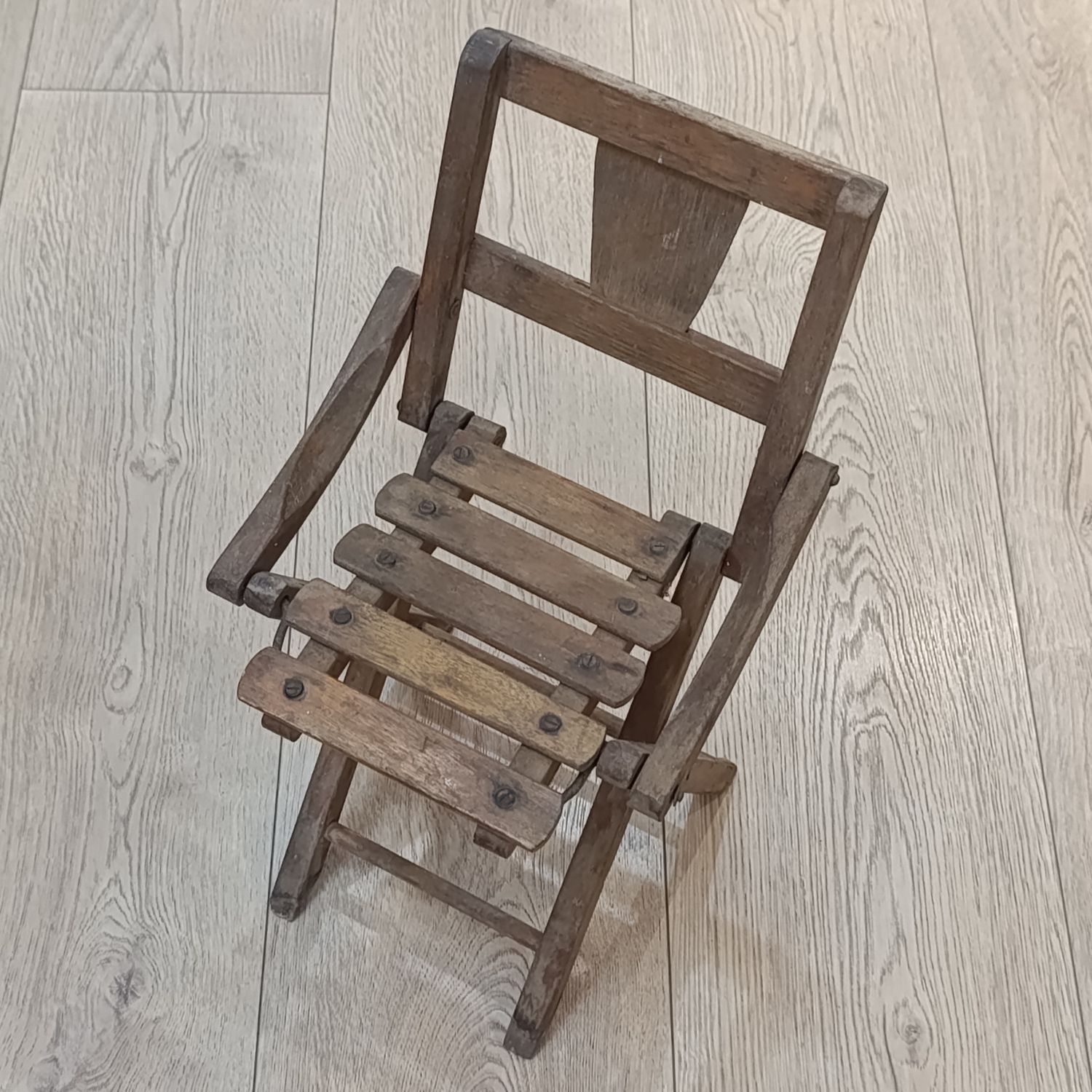 Vintage wooden folding chair for toddler