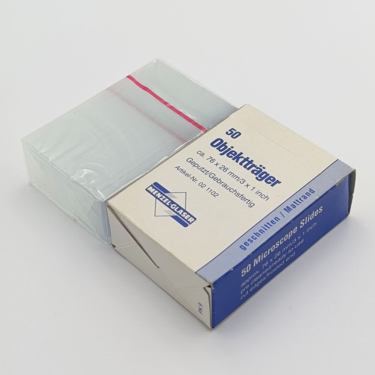 Menzel-Glaser pack of 50 glass microscope slides