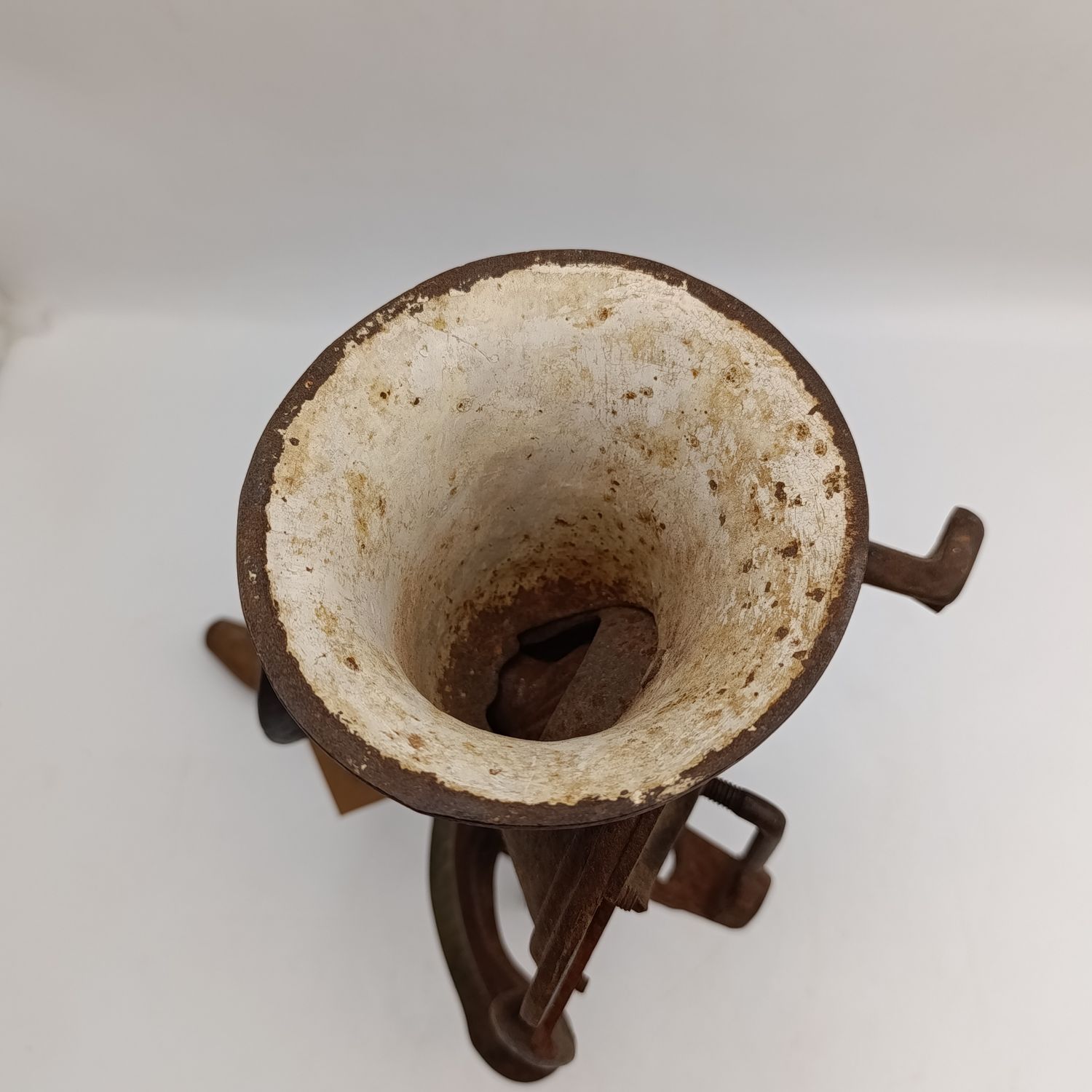 Vintage Lovelock No.4 coffee grinder - wall mount footpiece broken