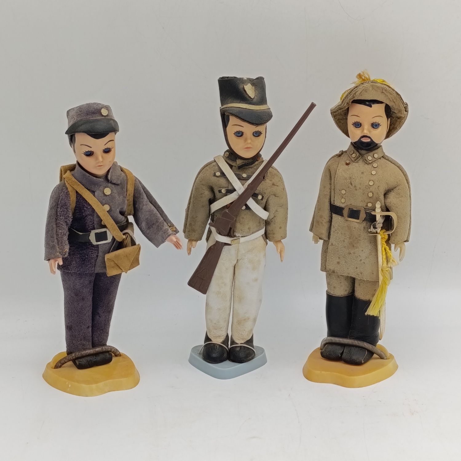 Lot of 3 Confederate soldier dolls