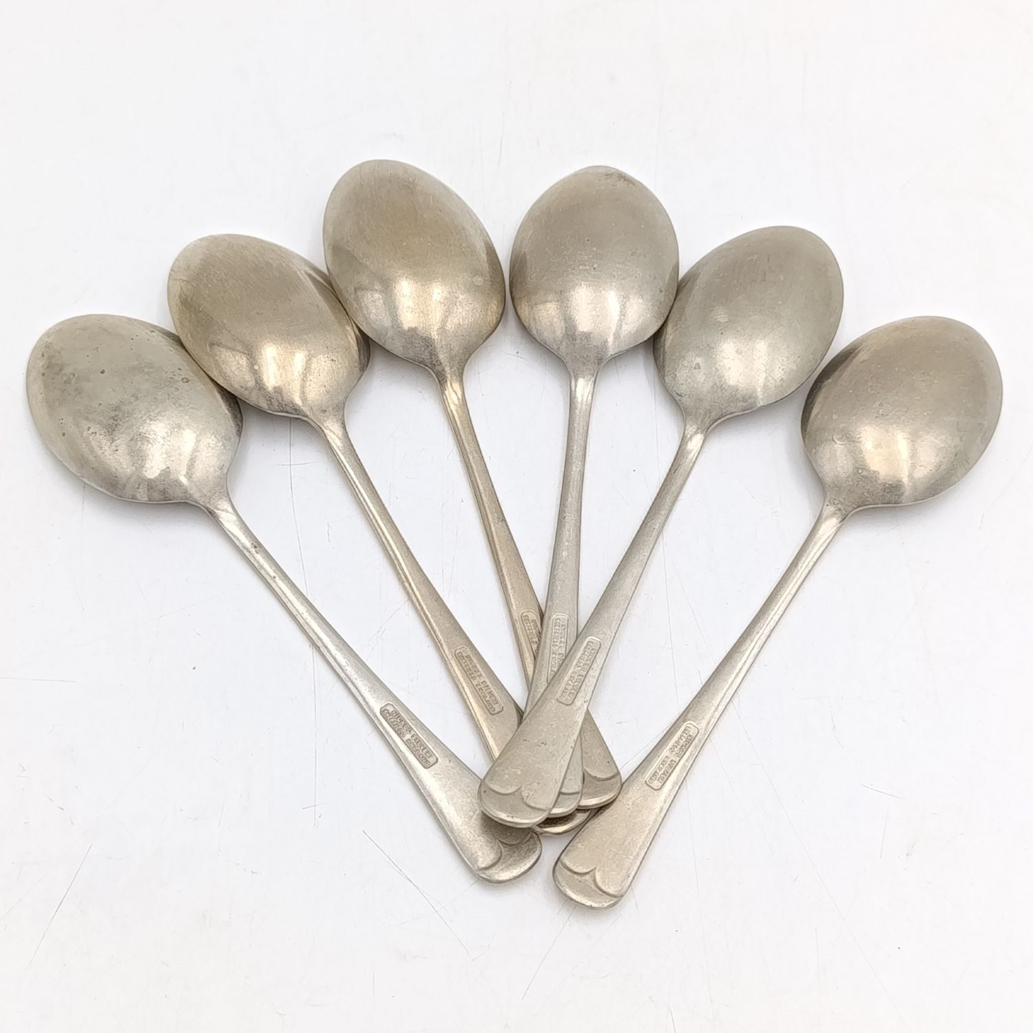Set of 6 vintage nickel silver spoons