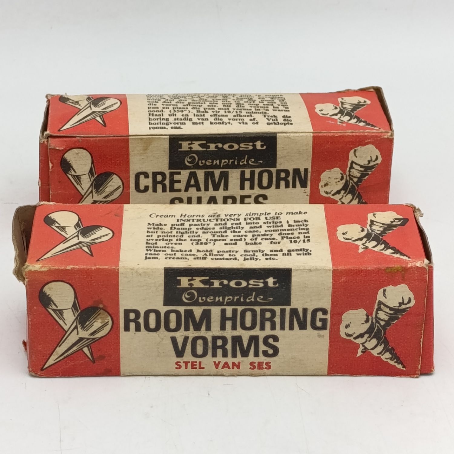 Lot of 2 sets of six Krost Cream Horn Shapes in boxes