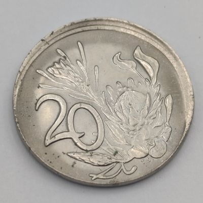 South Africa 1989 Error 20 cent - misstruck