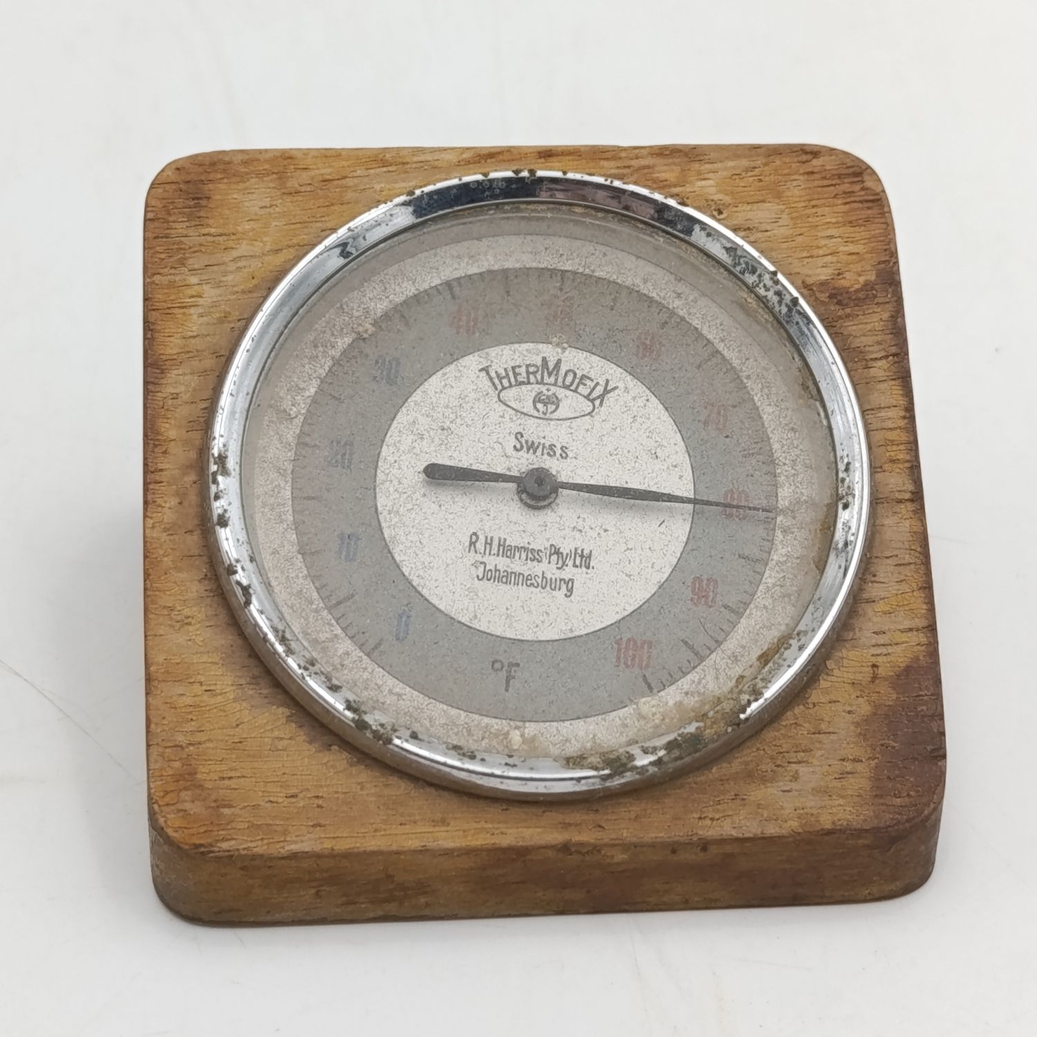 Vintage Thermofix desk thermometer for 100 degrees fahrenheit - RH Harries (Pty) Ltd Johannesburg