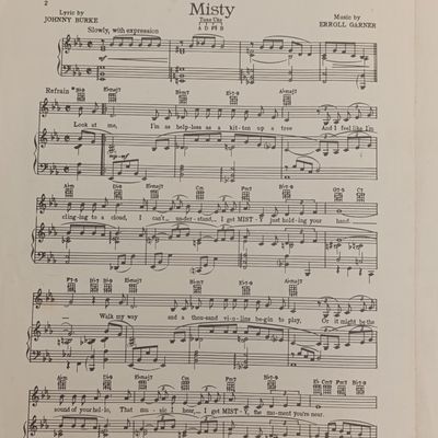 Vintage Music Scare - Misty - by Johnny Burke, Errol Garner, Johnny Mathis