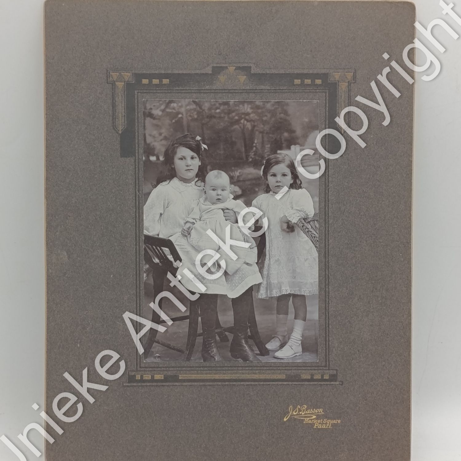Antique photo circa +- 1905 - Roux children - Paarl - Taken by JS Basson
