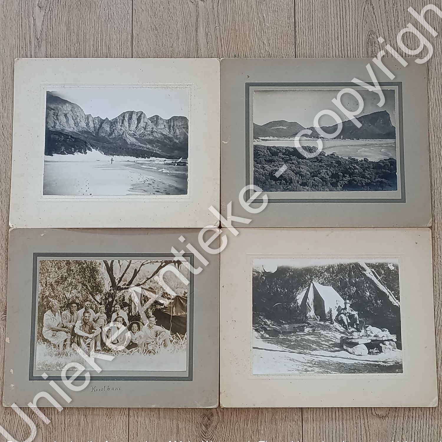 Lot of photos Roux family camping at Koeelbaai circa late 1920/early 1930