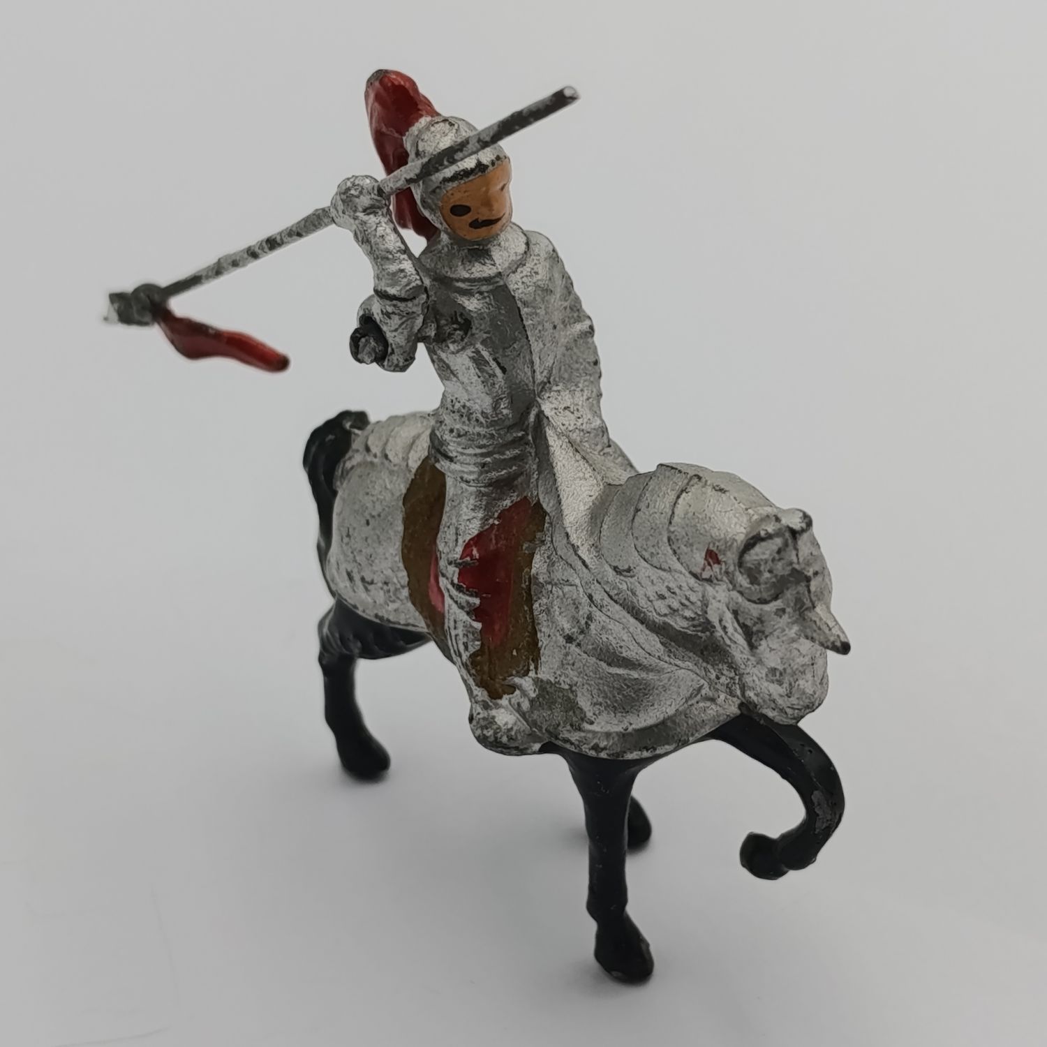Vintage lead soldier knight on horse
