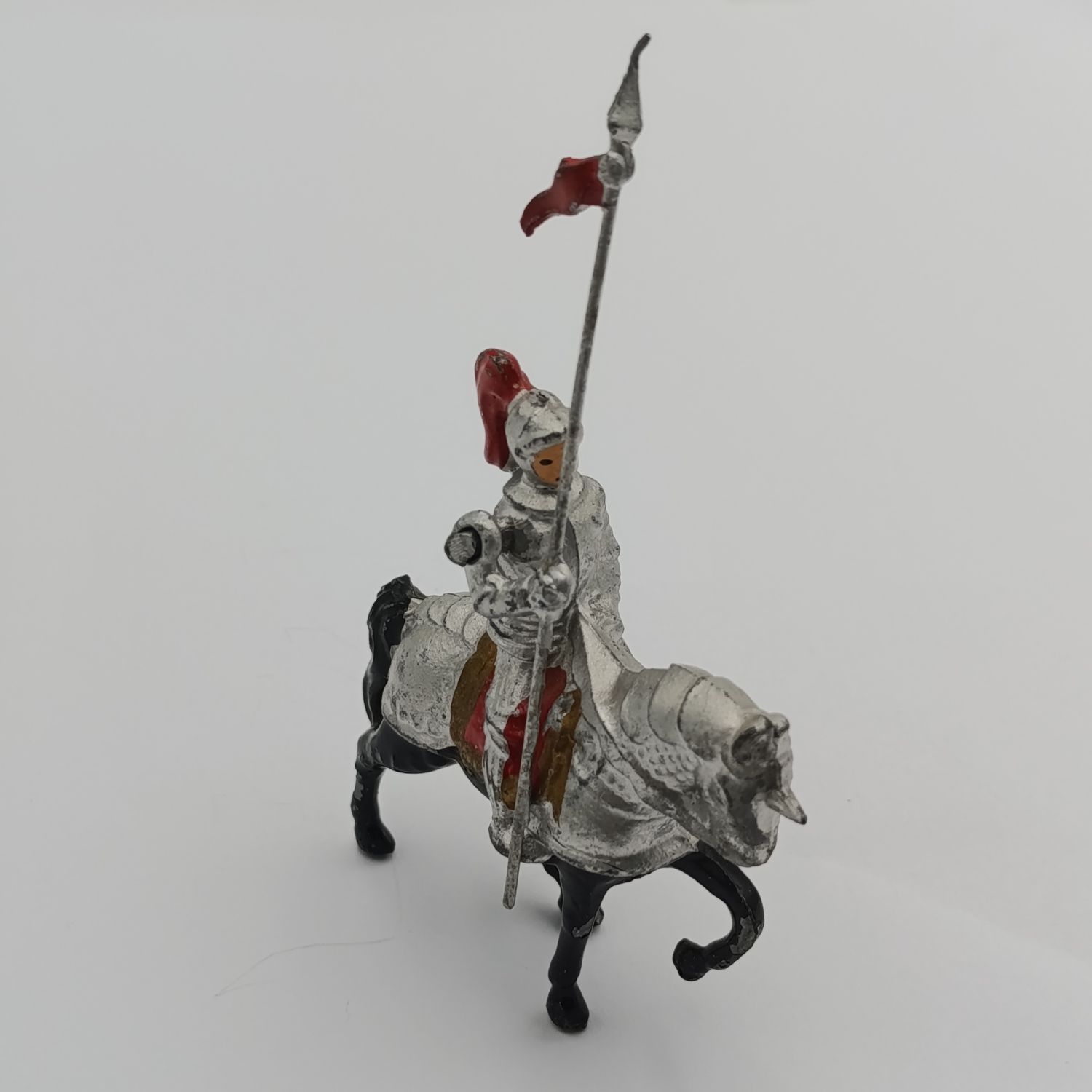 Vintage lead soldier knight on horse