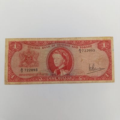 Trinidad &amp; Tobago One dollar banknote Fine - Bruce signature