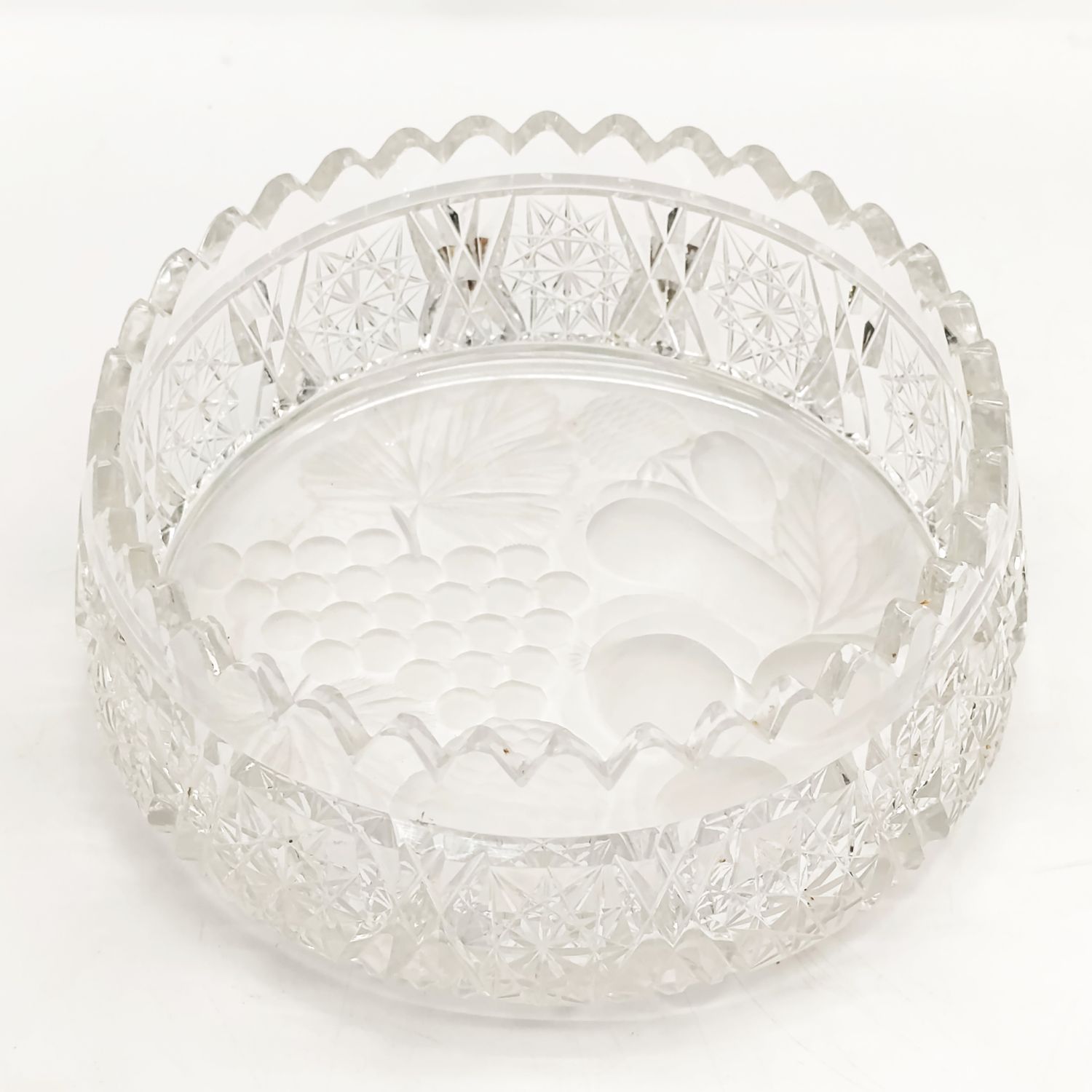 Antique American cut-crystal fruit Bowl-minimal damage
