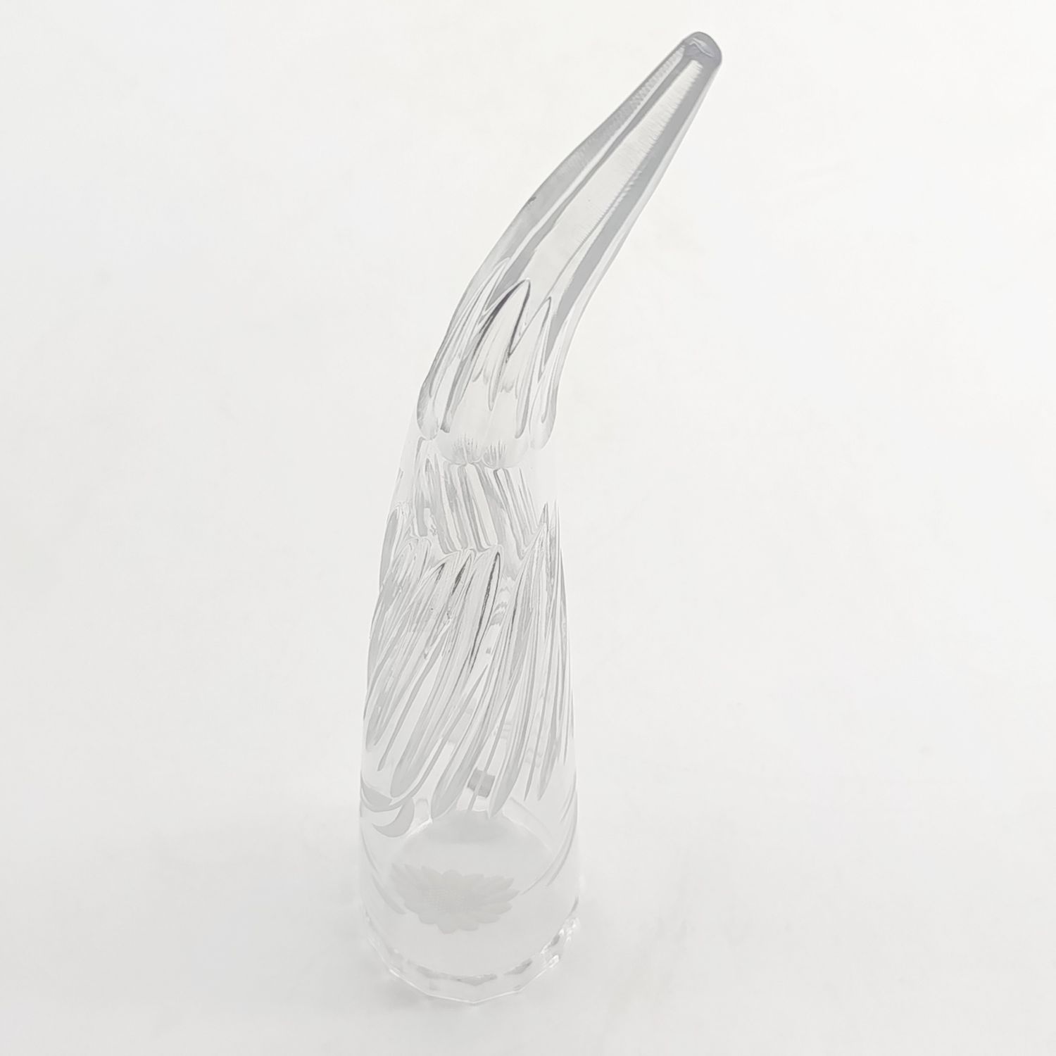 Vintage Borisov Crystal-cut flower Cornocopia holder