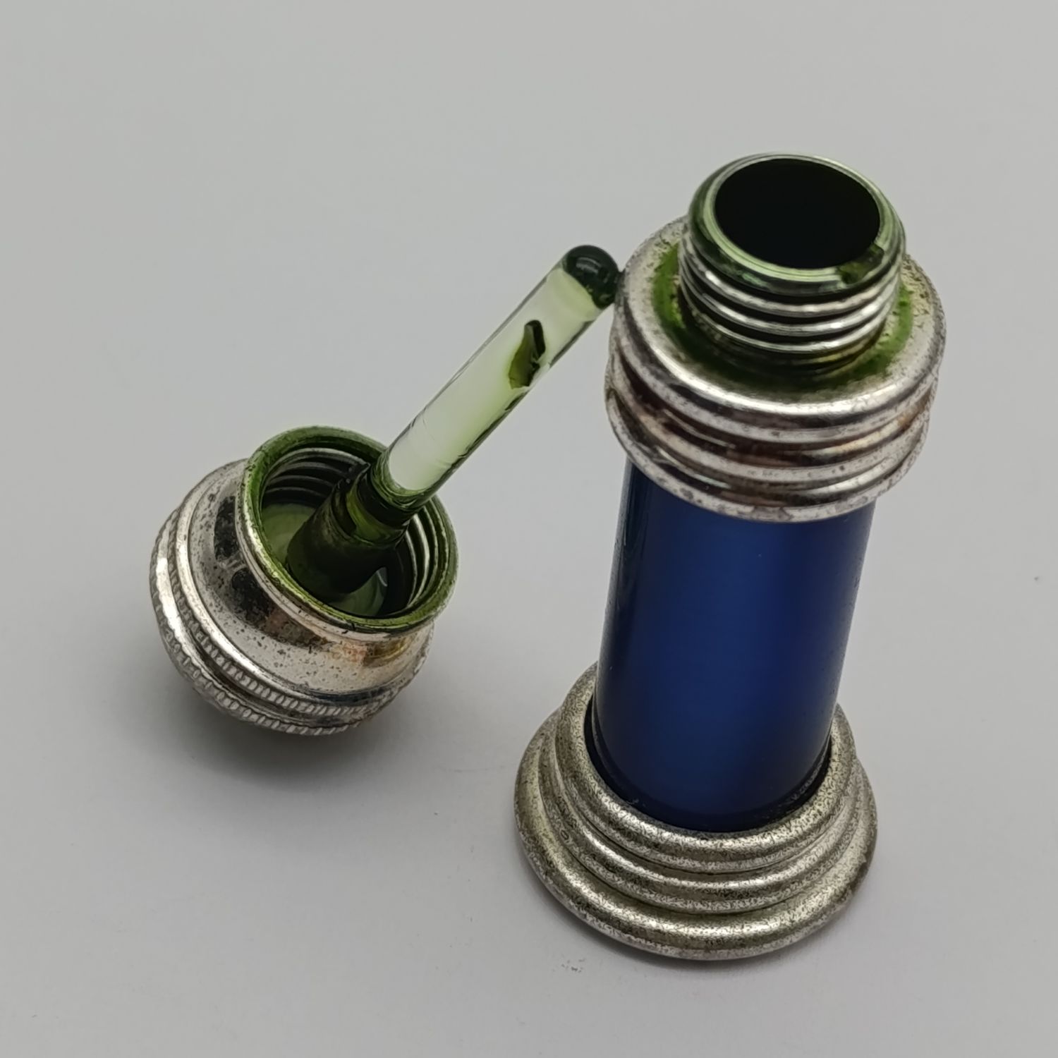 Vintage Blue glass perfume bottle