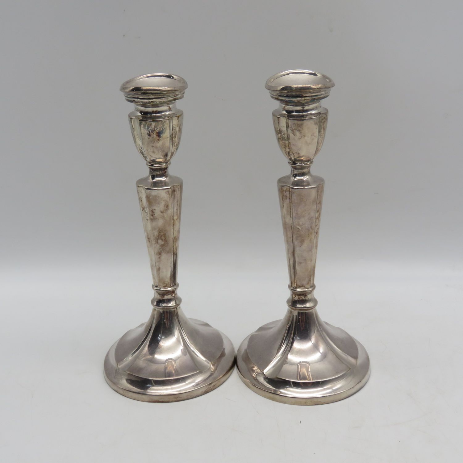 Pair of Vintage Hans Jensen silverplated candlesticks