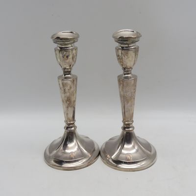 Pair of Vintage Hans Jensen silverplated candlesticks
