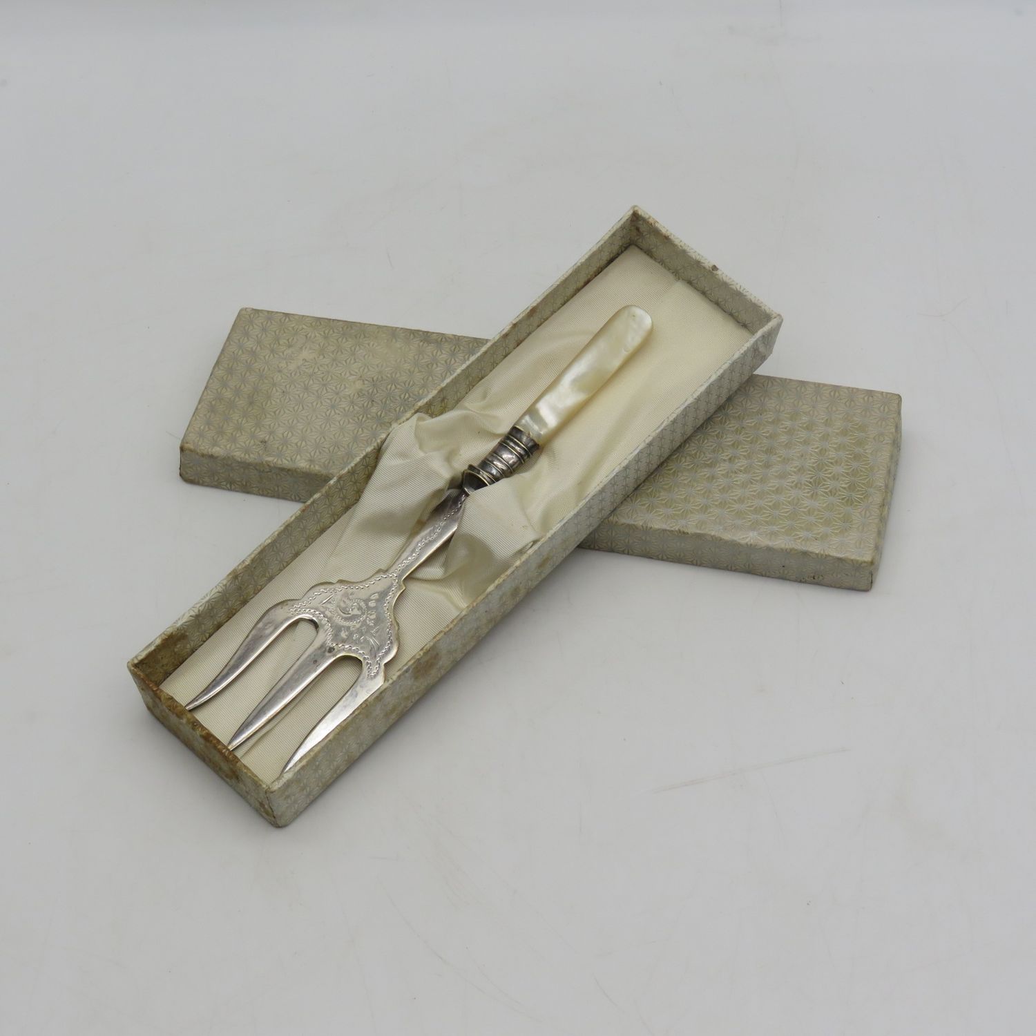 Vintage Silver-plated Cold meats serving fork - In original box