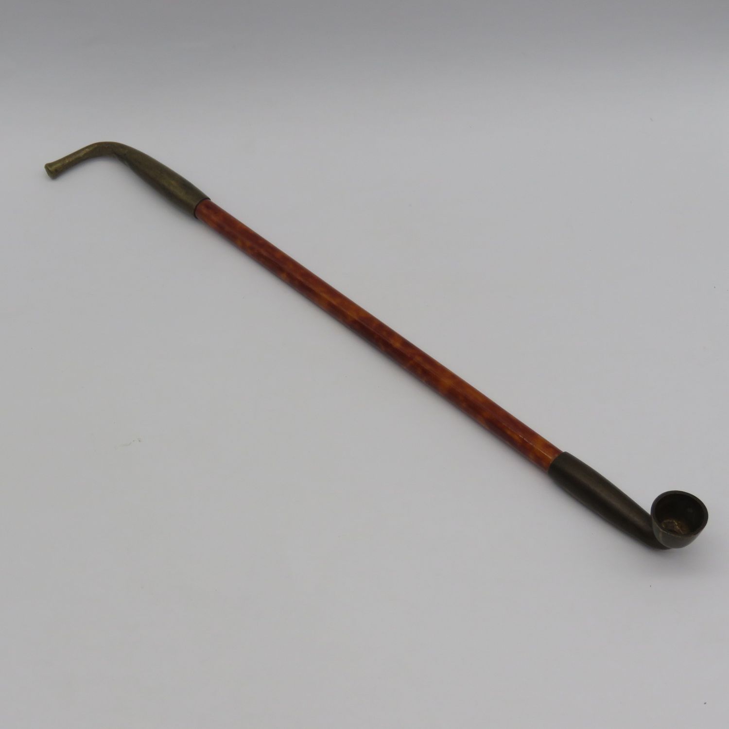 Vintage bamboo and brass opium pipe