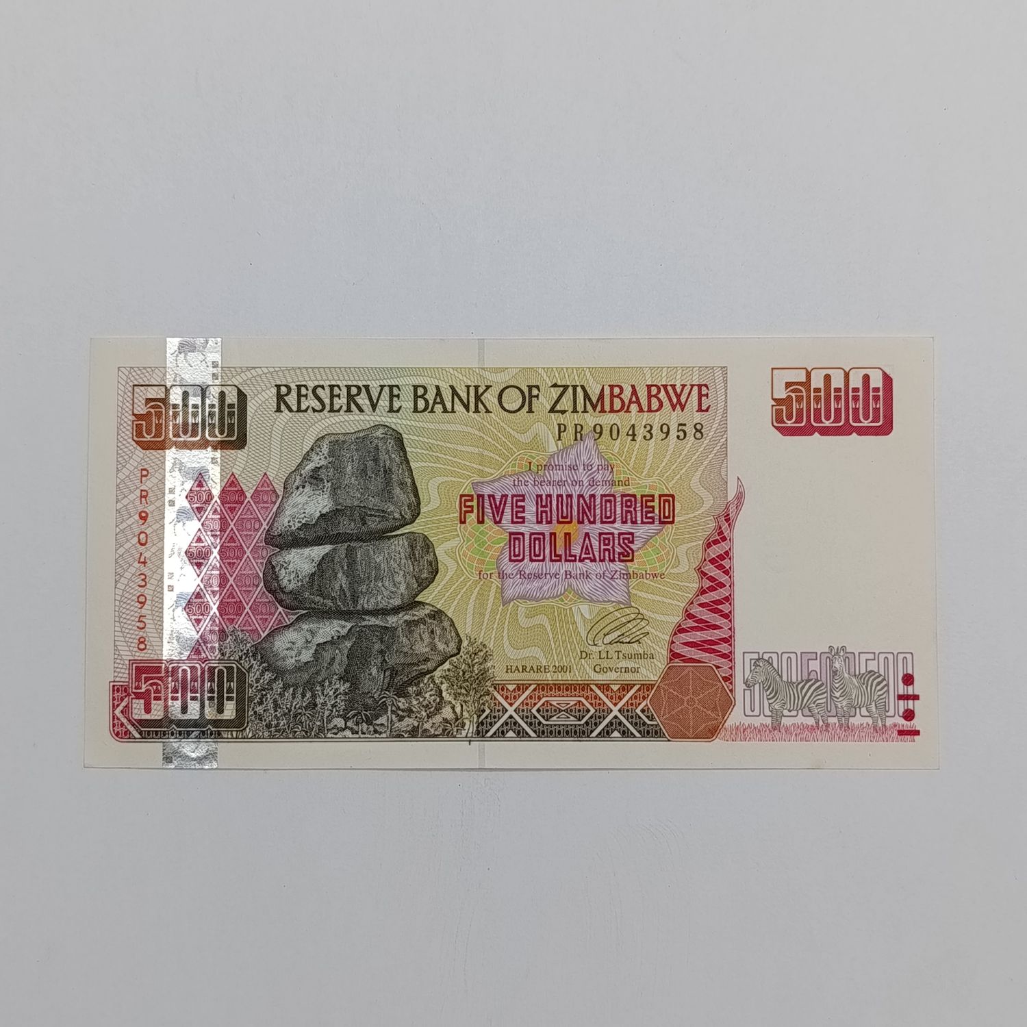 Zimbabwe $500 Harare 2001 uncirculated