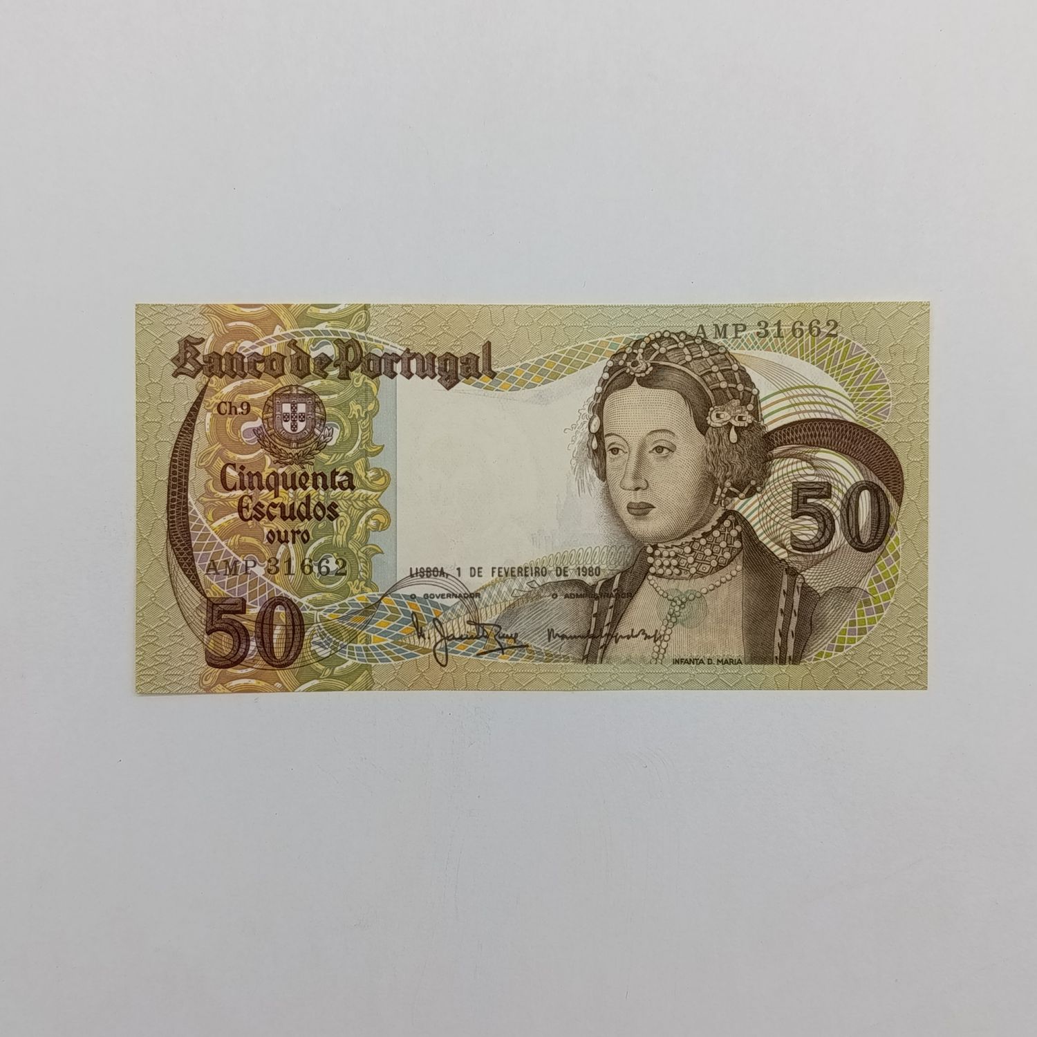 Portugal 50 Escudos banknote 1980 uncirculated