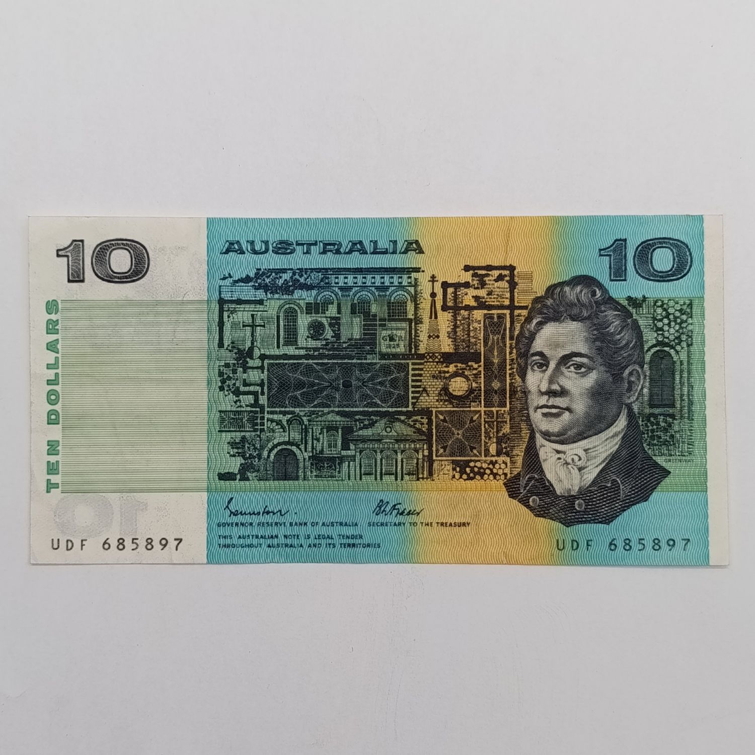Australia 10 Dollar banknote VF+ Johnson Fraser