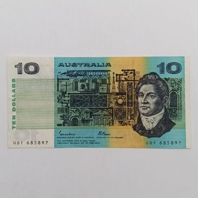 Australia 10 Dollar banknote VF+ Johnson Fraser