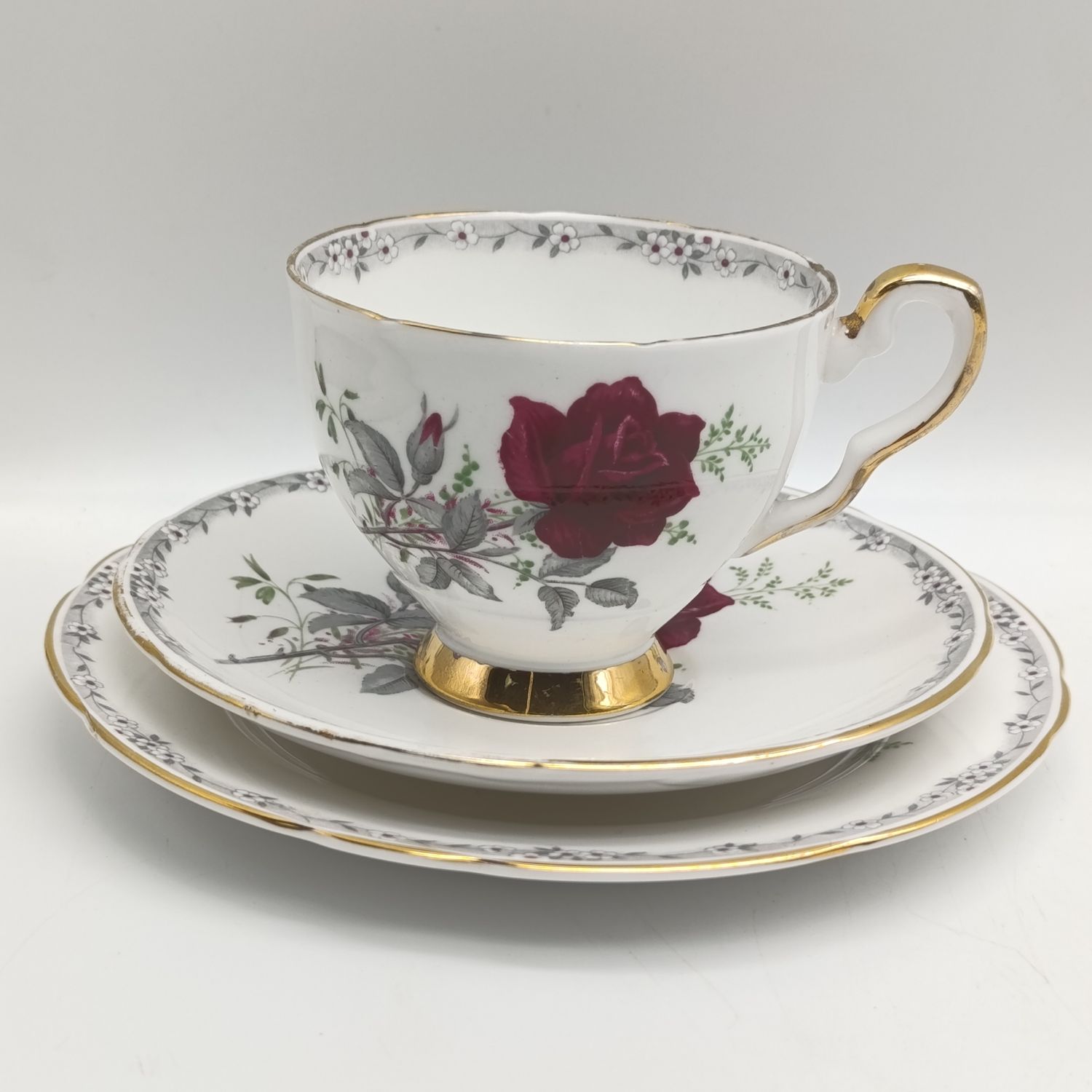 Royal Stafford Roses to Remember porcelain trio